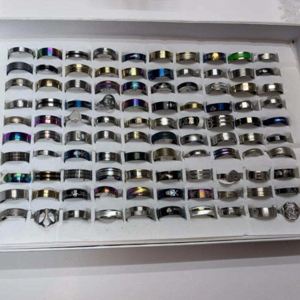 100 Stainless Steel Fashion Rings